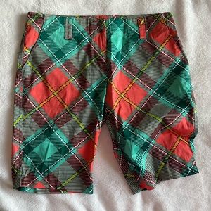 Loudmouth Ladies Plaid Print Golf Shorts Size 10